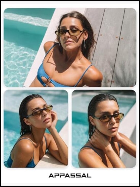 Retro Rectangular Sunglasses with Metal Frame UV400 Protection main image 5